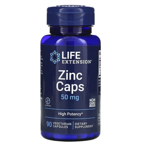 [mfoods] Life Extension, Zinc Caps, Zinc Supplements, Immune Booster, Antioxidant, High Potency, 50 mg, 90 Vegetarian Capsules [LOCAL SG DELIVERY]