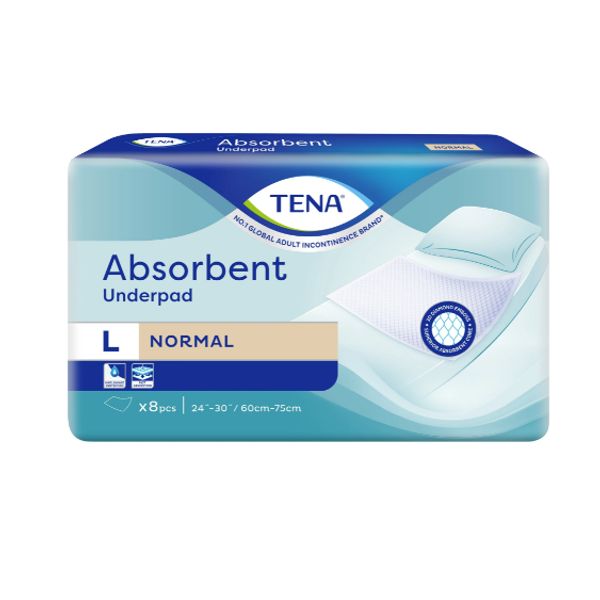 [mobileaid] TENA Absorbent Underpad (L) 60 X 75cm 8's per pack [LOCAL SG DELIVERY]