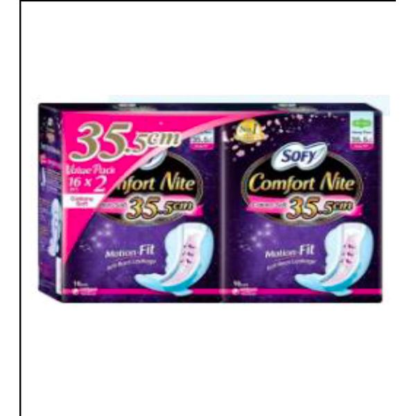 [mobileaid] Sofy Comfort Nite Slim Wing 35.5cm Value Pack 16's x 2 (Body Fit) [LOCAL SG DELIVERY]