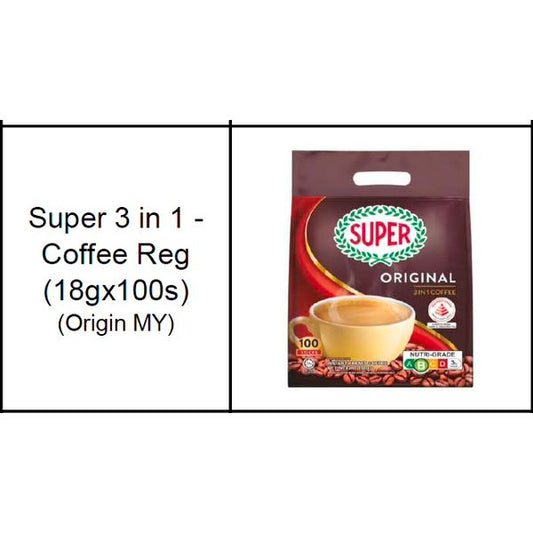 [mfoods] Super 3 in 1 - Coffee Regular 15g x 100's [LOCAL SG DELIVERY]