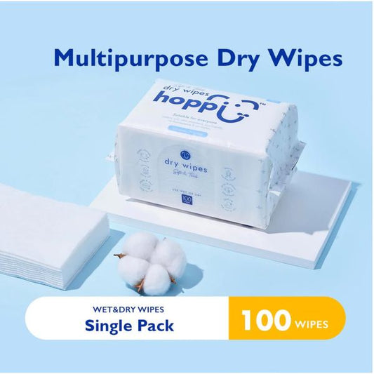 [mkids] hoppi Dry Wipes (100 Wipes) [LOCAL SG DELIVERY]