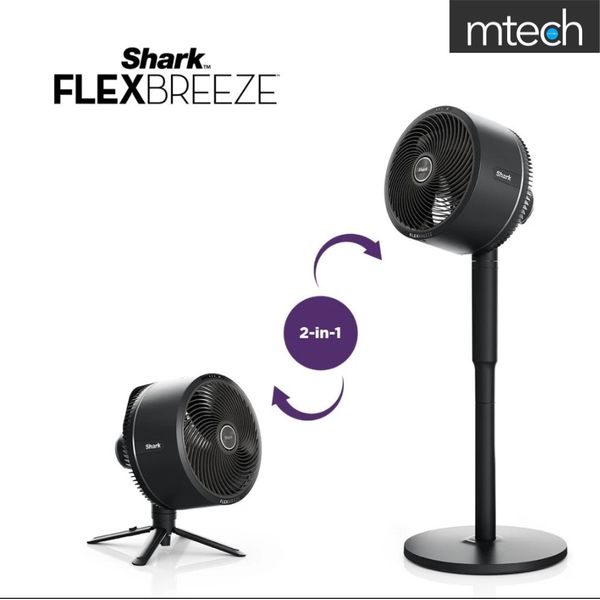 [mtech] Shark FlexBreeze Cordless & Portable Fan - FA221 Black/White[LOCAL SG WARRANTY]