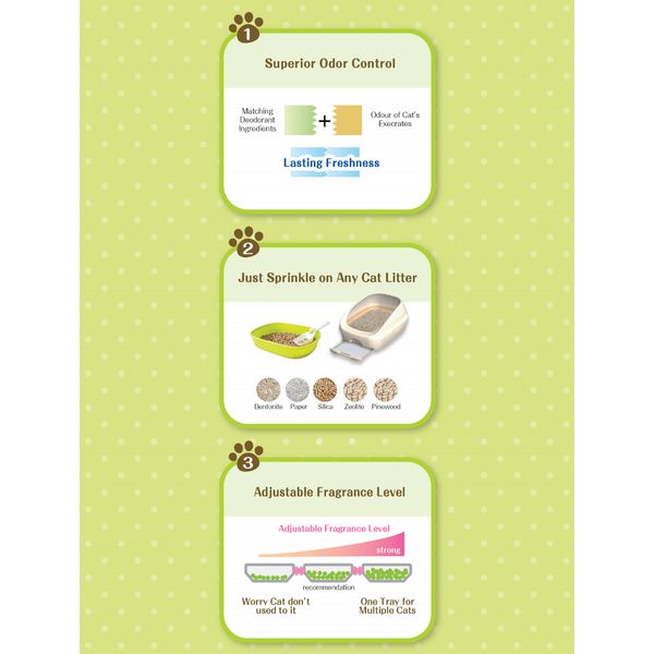 [mPets] Unicharm Pet Deodorising Beads - Eliminates Odour from Cat Litter (450ml Box) [LOCAL SG DELIVERY]