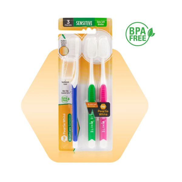 [mobileaid] Pearlie White Professional/Normal Sensitive Extra Soft Toothbrush Triple Pack [LOCAL SG DELIVERY]