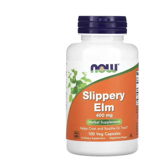 [mfoods] NOW, Slippery Elm, Digestive Supplements, Vegan, 400mg 100Caps  [LOCAL SG DELIVERY]