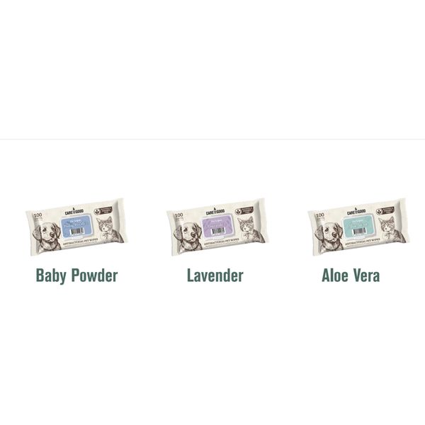 [mPets] Care For The Good Unscented/Baby Powder/Lavender/Aloe Vera/Floral/Forest/Pomegranate 100 pet wipes in one pack [LOCAL SG DELIVERY]
