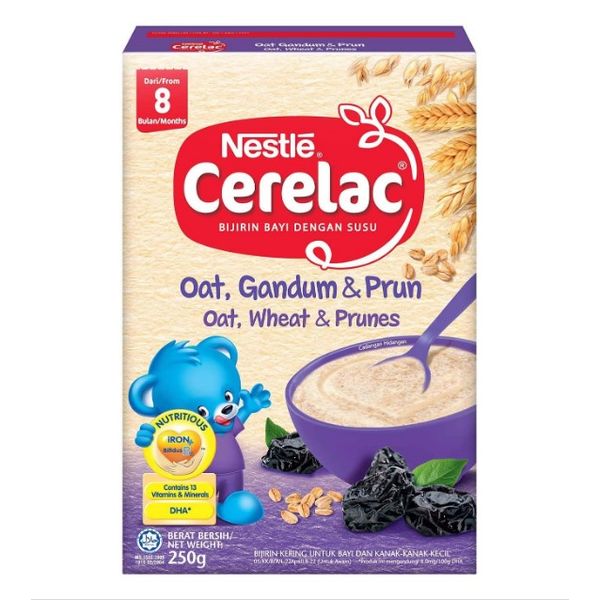[mobileaid] Nestle Cerelac Oats, Wheat & Prunes 250g x 24 From 8mths onwards [LOCAL SG DELIVERY]