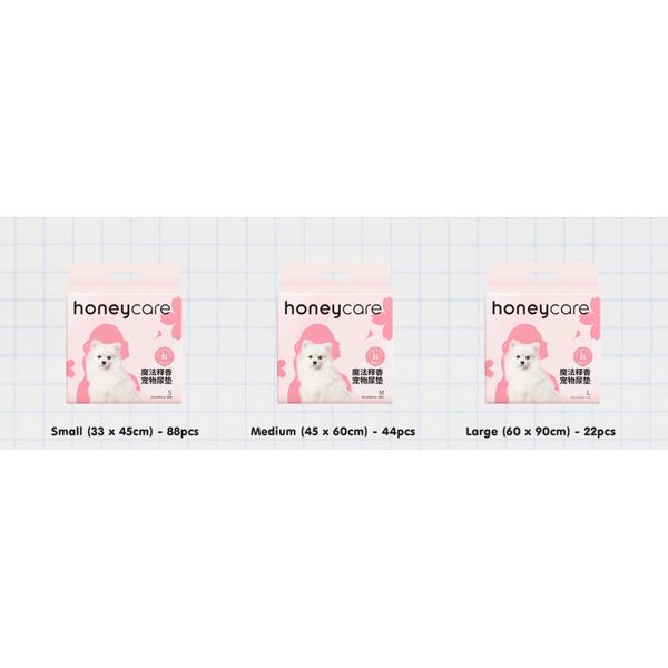 [mPets] HoneyCare Pets Petrichor Pads (Small - 88 pcs/Medium - 44 pcs/ Large - 22pcs) [LOCAL SG DELIVERY]