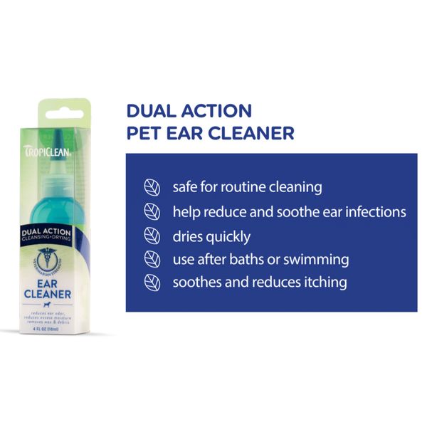 [mPets] TropiClean Grooming Line - Tear Stain Remover (8oz)/Pet Ear Cleaner (4oz) [LOCAL SG DELIVERY]