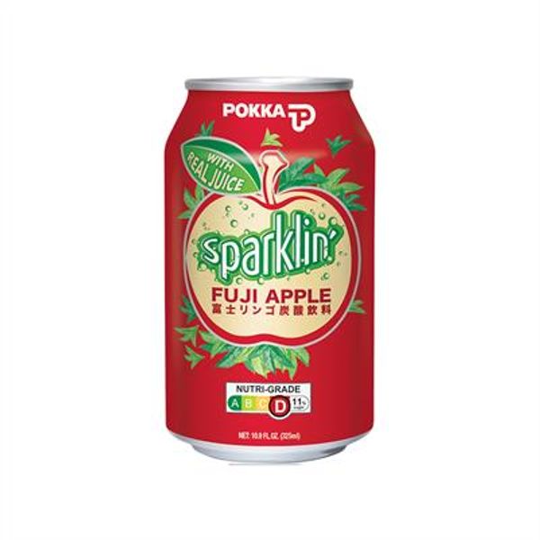 [mfoods] Bundle of 2 cartons Pokka Can Drink - Sparkling Fuji Apple Original/Less Sweet (LS) 300ml x 24 cans [LOCAL SG DELIVERY]