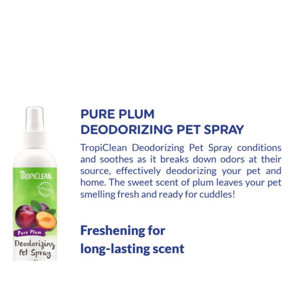 [mPets] TropiClean Baby Powder/Kiwi Blossom/Papaya Mist/Pure Plum/Lime & Coconuit/Berry Breeze Deodorizing Pet Spray [LOCAL SG DELIVERY]