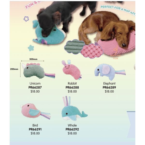[mPets] Petz Route Dreamy Pillow for Dogs - Unicorn/Rabbit/Elephat/Sheep/Bird/Whale [LOCAL SG DELIVERY]