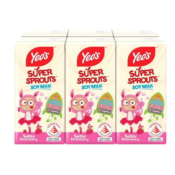 [mfoods] Yeo's Super Sprouts Soy Milk - Original (O)/ Strawberry (SB)/Chocolate (C) 200ml x 24 packets [LOCAL SG DELIVERY]