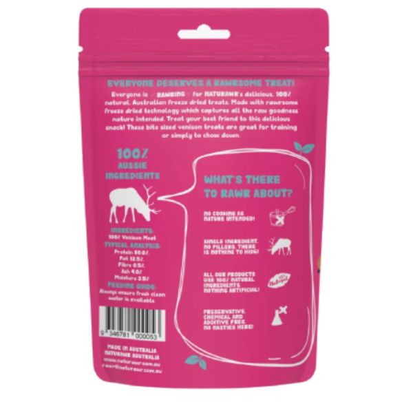 [mPets] NATURAWR Venison Bites Freeze Dried Dog treat(50mg)