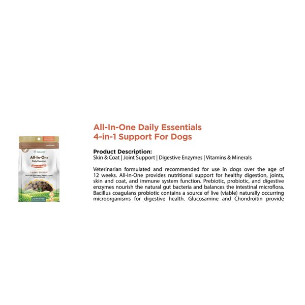 [mPets] NaturVet All-in-One Daily Essentials 4-in-1 Support Scoopables for Dogs 11oz [LOCAL SG DELIVERY]