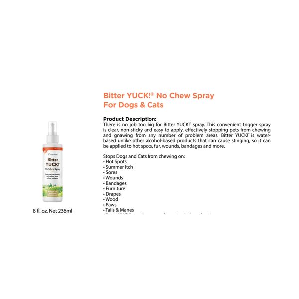[mPets] NaturVet Bitter YUCK! No Chew Spray for Dogs and Cats 236ml [LOCAL SG DELIVERY]