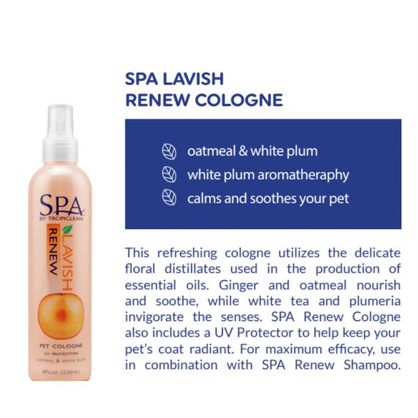 [mPets] TropiClean SPA Lavish Comfort/Fresh/Renew/Sport Cologne 8 fl.oz for Pets [LOCAL SG DELIVERY]