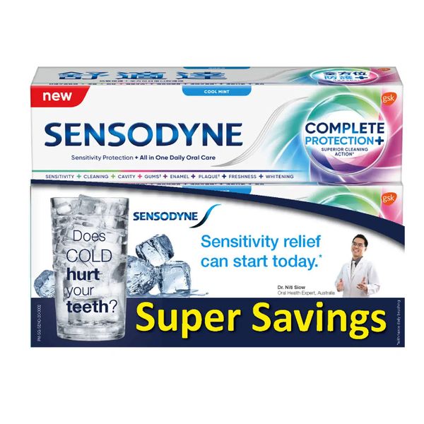 [mobileaid] Sensodyne Complete Protection Cool Mint/ Fresh Breath 3 x 100g [LOCAL SG DELIVERY]