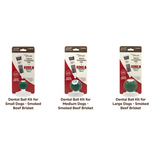 [mPets] TropiClean Enticers Dental Ball Kit for Dogs of Varying Sizes (Kong Ball + 1oz Cleaning Gel)* [LOCAL SG DELIVERY]