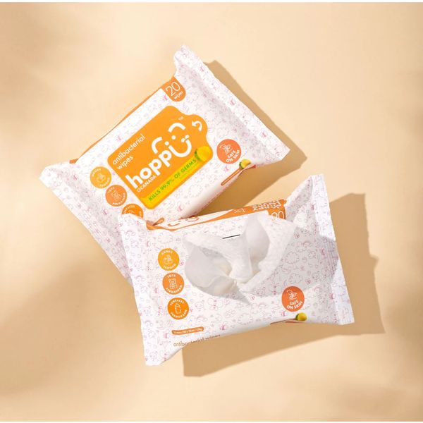 [mkids] hoppi Baby Antibacterial Wipes 20 wipes per pack [LOCAL SG DELIVERY]