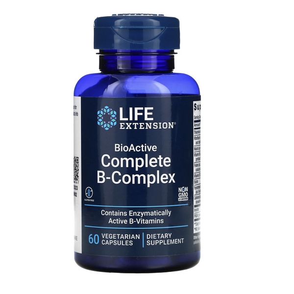 [mfoods] Life Extension, BioActive Complete B-Complex, Boost Natural Energy & Metabolism, Life Extension, Vitamins B, 60 vegcaps [LOCAL SG DELIVERY]