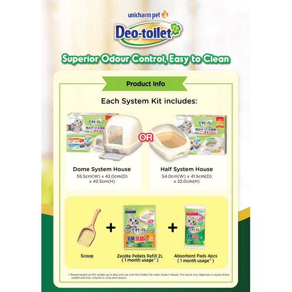 [mPets] Unicharm Pet Deo-Toilet Cat Litter Dome/Half System [LOCAL SG DELIVERY]