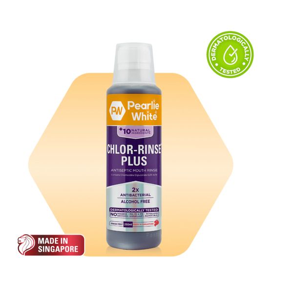 [mobileaid] Pearlie White Chlor-Rinse Normal/Plus Antiseptic Mouth Rinse 250ml [LOCAL SG DELIVERY]