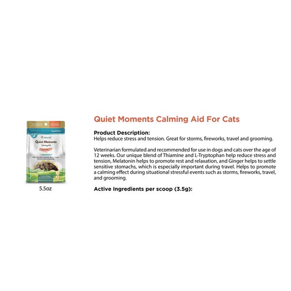 [mPets] NaturVet Quiet Moments Calming Aid for Cats Scoopables 5.5oz [LOCAL SG DELIVERY]