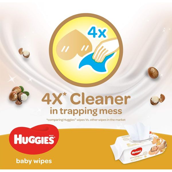 Huggies Nourishing Clean Baby Wipes 3x72's – view 4