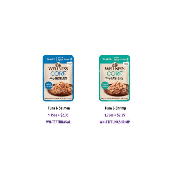 [mPets] Wellness CORE Wet Food Tiny Tasters (Pate/Minced/Flaked) for Cats [LOCAL SG DELIVERY]