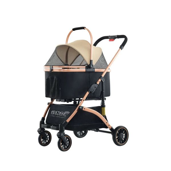 [mPets] BNDC Pet Stroller 301 - Black/Khaki [LOCAL SG DELIVERY]