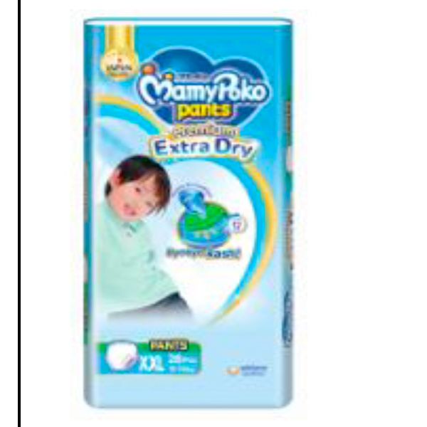 Mamy Poko Extra Dray Pants 26's Medium (7-12kg)/Large (9-14kg)/XLarge (12-17kg)/XXLarge (15-25kg) 26's/XXXLarge (18-35kg)