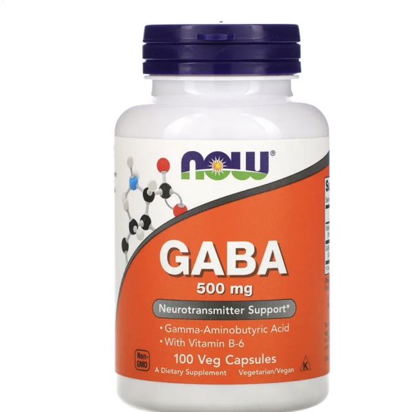 [mfoods] NOW Foods, GABA with Vitamin B-6, Amino Acids, Vegetarian, 500mg, 100 Veg Capsules [LOCAL SG DELIVERY]
