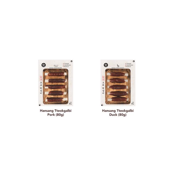 [mPets] Bow Wow Hansang Tteokgalbi Pork/Duck 80g (Dog Treats) [LOCAL SG DELIVERY]