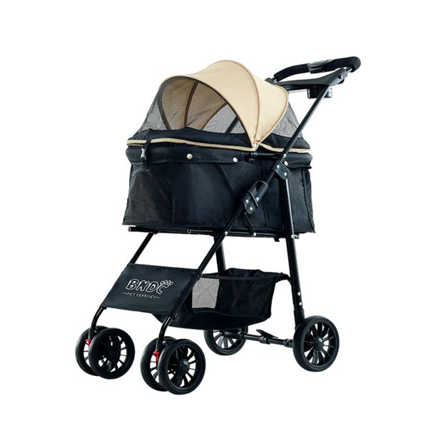 [mPets] BNDC Pet Stroller 102 black/Khaki [LOCAL SG DELIVERY]