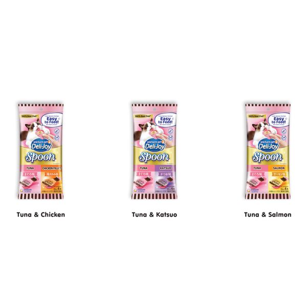 [mPets] Unicharm Pet Unicharm Cat Treat Deli-Joy Spoon (10g x 4 sachets) [LOCAL SG DELIVERY]