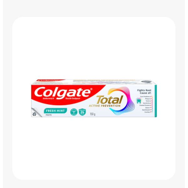 Colgate Total Charcoal/Fresh Mint/White/Breath Health 2 tubes x 150gm