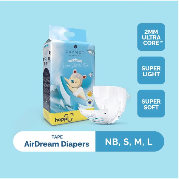 [mkids] hoppi AirDream Baby Diaper Tape Small/Medium/Large [LOCAL SG DELIVERY]