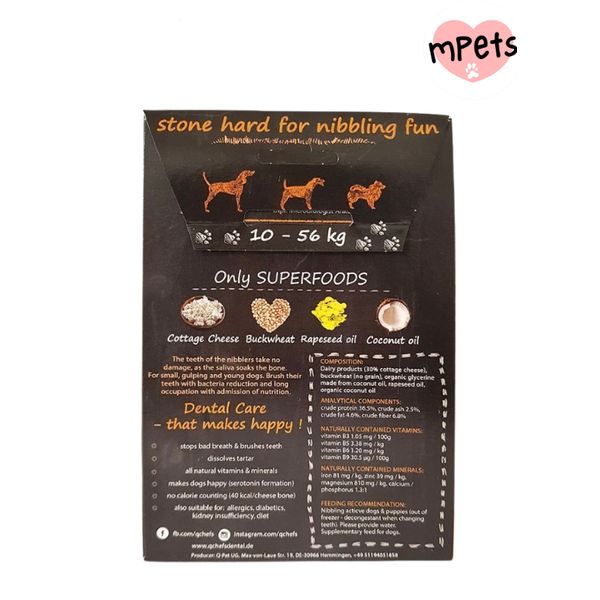 [mPets] QCHEFS NATURAL HARD CRACKER DOG DENTAL CHEW 75G  (LOCAL SG DELIVERY )