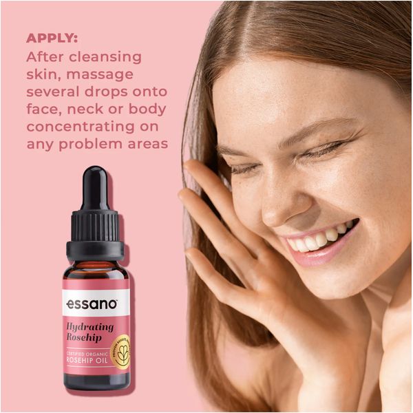 [Dermaceutica] Essano Hydration+ Certified Organic Rosehip Oil 20ml [LOCAL SG DELIVERY]