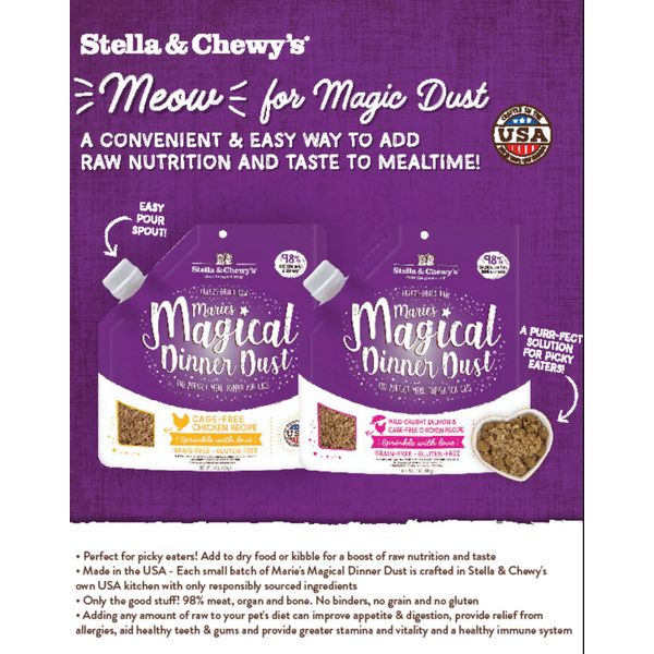 [mPets] Stella & Chewy's Marie's Magical Cat Dinner Dust Meal Topper To Boost Health (7oz Bag) [LOCAL SG DELIVERY]