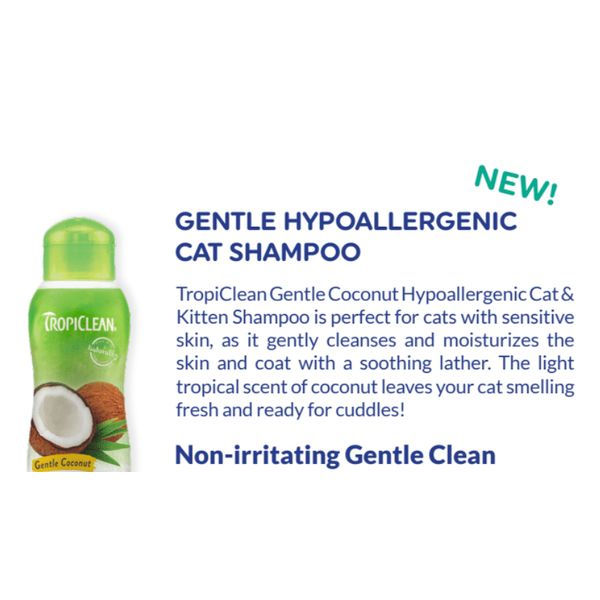 [mPets] TropiClean Lime/Kiwi & Cocoa Butter OR Berry & Coconut/ Gentle Hypoallergenic Deep Cleansing Cat Shampoo [LOCAL SG DELIVERY]