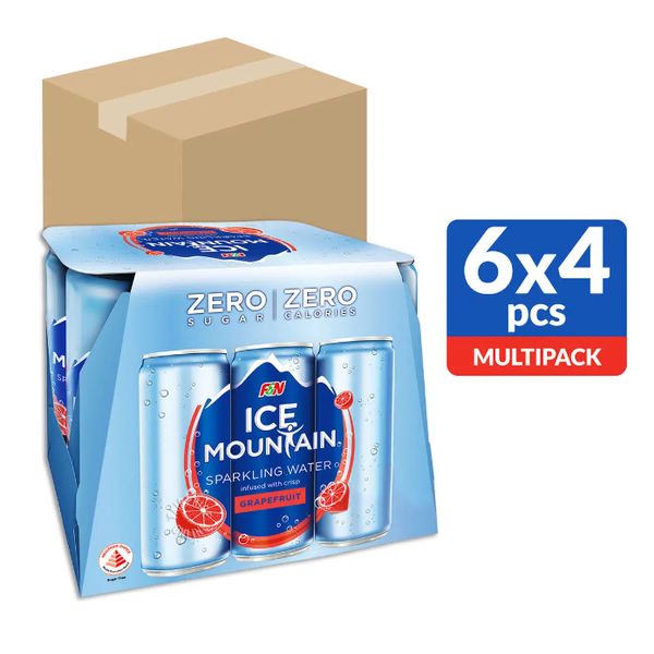 [mfoods] F&N Ice Mountain Sparkling Can Water - Grapefruit 325ml x 24 cans [LOCAL SG DELIVERY]