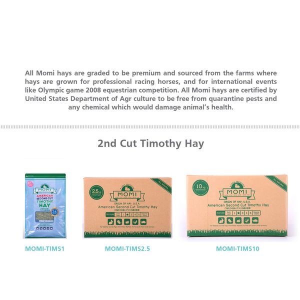 [mPets] Momi 1st/2nd Cut Timothy Hay 1kg/2.5kg/10kg (For Rabbits and Guinea Pigs) [LOCAL SG DELIVERY]