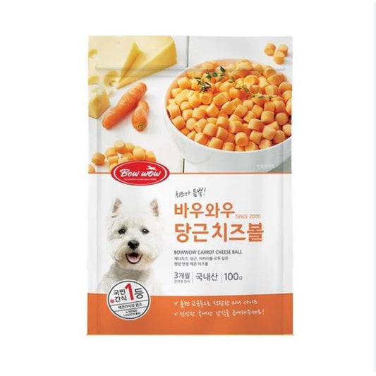[mPets] Bow Wow Cheddar/Carrot Cheese Ball 100g (Dog Treats) [LOCAL SG DELIVERY]