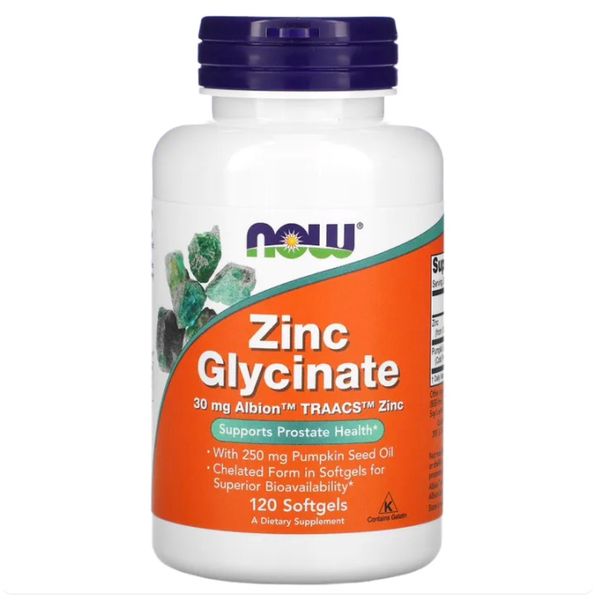 [mfoods] Now Foods, Zinc Glycinate helps Immune, 120 Softgels [LOCAL SG DELIVERY]