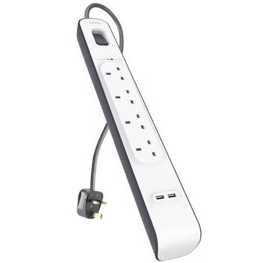 [mtech] BELKIN 4/6/8 OUTLET SURGE PROTECTION STRIP W/2USB PORT[LOCAL SG DELIVERY] - 8 Outlets