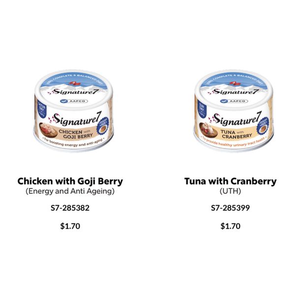 [mPets] Signature7 Cat Wet Food Superfood Pate - Contains Superfoods Benefits (80g Tin) [LOCAL SG DELIVERY]