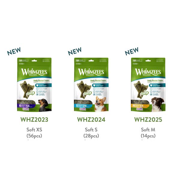[mPets] Whimzees All Natural Dog Dental Treats Value Bag - Multiple Shapes and Sizes Available [LOCAL SG DELIVERY]