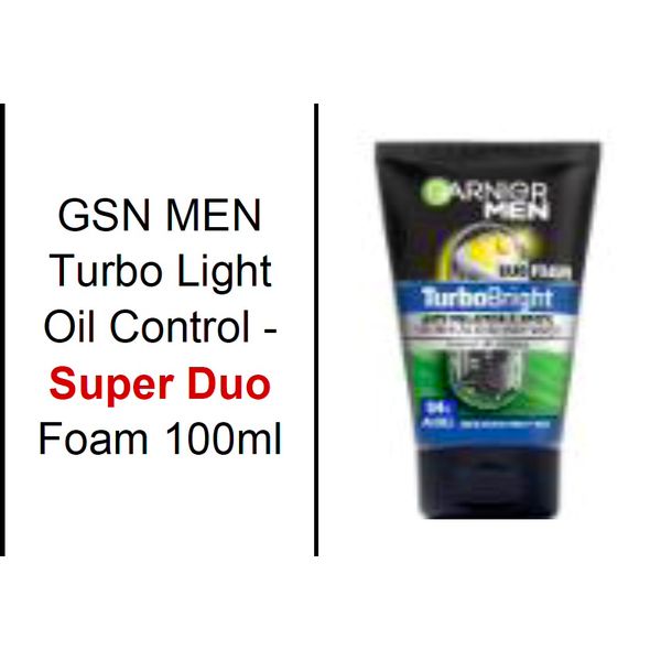 Garnier Men Turbo Light Oil Control - Cooling Foam/Icy Scrub/3-in-1 Charcoal/Super Duo/Super Duo Blue 100ml – view 4